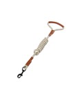 Reflective Dog Leash with Leather Handle