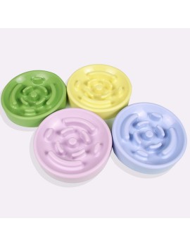 Solid Color Smooth Pet Slow Feeding Bowl