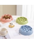 Solid Color Durable Pet Slow Feeding Bowl