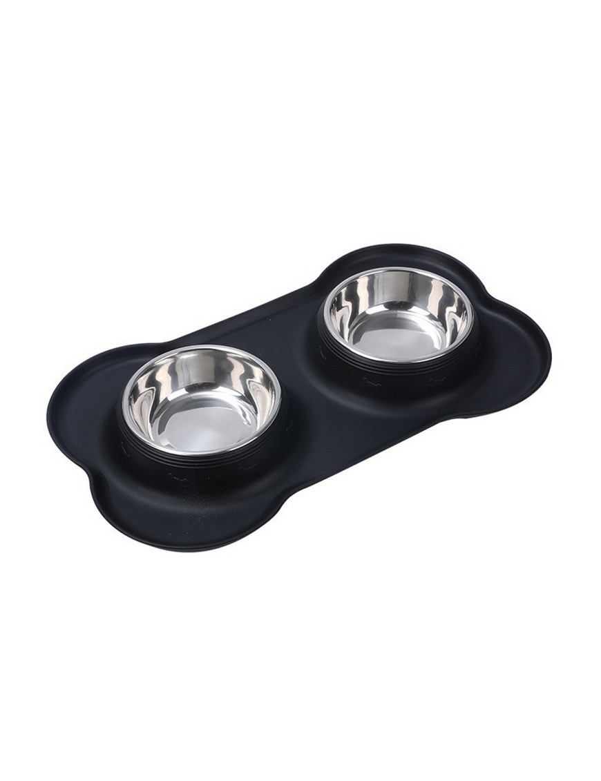 Spill Proof Stainless Steel Double Bowl