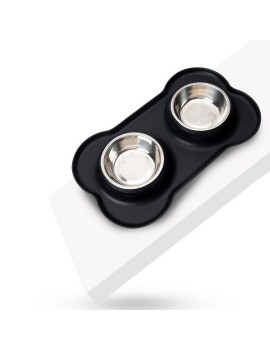 Spill Proof Stainless Steel Double Bowl