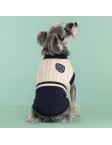 Contrast Color Cotton Knit Pet Sweater