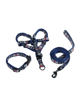 Contrast Color Braided Dog Collar Set